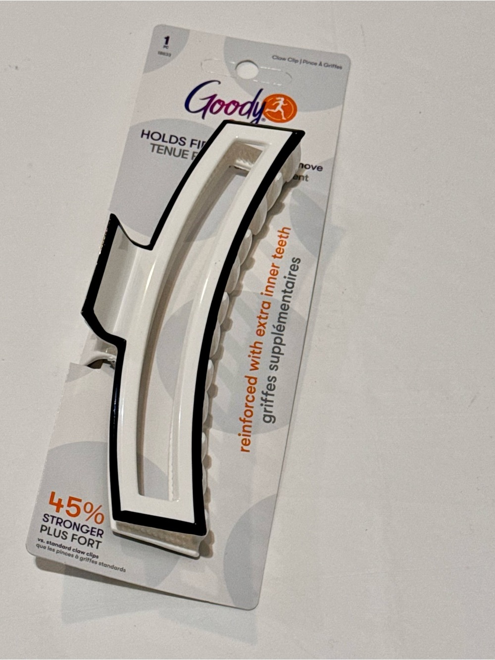 🌴 Goody White & Black Reinforced Claw Clip